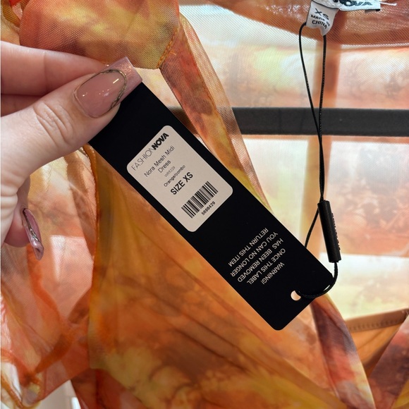 Fashion Nova Orange Sheer Dress - Picture 2 of 2